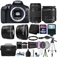 Canon EOS 1300D 18MP Built-In WIFI DSLR Camera with 18-55mm Lens, 75-300mm Lens, Canon 100ES Case and 16GB Ultimate Accessory Bundle