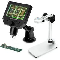 Koolertron 4.3" LCD Digital USB Microscope Magnifier with Adjustable Stand 1-600X Continuous Magnification Zoom,8 LED Adjustable Light Source,Rechargeable Lithium Battery,Camera Video Recorder