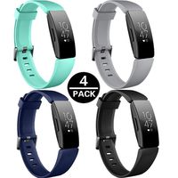 HQzon Compatible Bands/Clips Replacement for Fitbit Inspire & Fitbit Inspire HR Fitness Tracker, Made of Soft Comfortable Silicone（Band-4Pack-S）