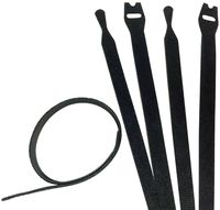 18" Long Hook & Loop Wrap Cable Ties - 5 Pieces - Color Black
