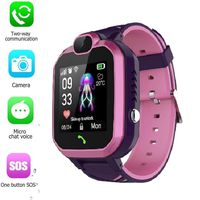 hevare Smart Watches for Kids Pink Waterproof Fashion Buckle Closure Positioning Children Photo Smart Watch Blue