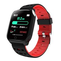 ECG + PPG Smart Watch, F16 Blood Pressure Heart Rate Sleep Monitor Pedometer Bracelet Inteligente Reminder Stopwatch Smartwatch,Red