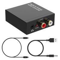 Digital to Analog Converter, DAC SPDIF Optical to L/R RCA Converter, Toslink Optical to 3.5mm Audio Adapter for PS3 Xbox HD DVD PS4 TV Home Cinema