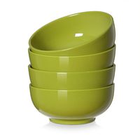 DOWAN 22 Ounces Porcelain Soup Bowls, Cereal Bowls, 4 Packs, Avocado Green