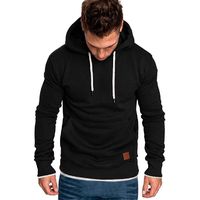 Simayixx Men Hoodies Pullover, Men's Fashion Workout Sweatshirts Plus Size Adjustable Hood Solid Sweater Tops Outerwear Black