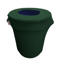 LA Linen Stretch Spandex Trash Can Cover 32-Gallon Round, Hunter Green