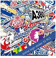 Airplane Logo Stickers Decal Worldwide Airlines A380 AIR Canada Thai Star ALITALI Alliance AIR China United QANTAS LOT Polish Airlines Swiss Delta ANA AIRASIA South African Singapore LUFTHANS 52Pcs