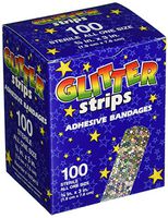 American White Cross Designer Adhesive Bandages, Sterile, Glitter, 3 per 4" x 3", 100 per Box, 12 Box per Case (Pack of 1200) (1075413)