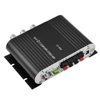 Tihebeyan 2 Channel 12v 15w Bass Amplifier Stereo Amplifier Small Amplifier Car Home Audio Power Amplifier Digital Amp(Black)