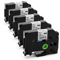 Label Maker Tape, 5-Pack Replace TZe Tape 12mm 0.47 Laminated White TZe-231 TZ-231 Label Tape Compatible with Bother Ptouch PTD210 PTH100 PTD400 PTD600, 12mm (1/2 Inch) x 8m (26.2 ft)