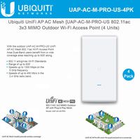 Ubiquiti UAP-AC-M-PRO-US UniFi AC MESH Pro 802.11AC Wireless Access Point (4-Pack)