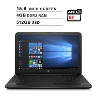 2020 Newest HP Premium Pavilion 15.6 Inch Laptop (AMD 4-Core E2-7110 1.8GHz, 4GB DDR3 RAM, 512GB SSD, AMD Radeon R2, DVD, Webcam, HDMI, Bluetooth, WiFi, Windows 10) (Black)