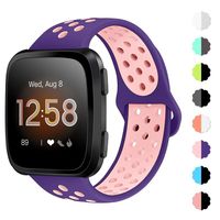 NANW Bands Compatible with Fitbit Versa/Versa 2 / Versa Lite Edition Small Large, Soft Silicone Replacement Band for Versa/Versa 2, Air Hole Wristband Strap for Women Men