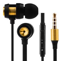 Leoy88 in-Ear Wired Earbuds Stereo Bass Earphones Ultra-Light Sport Workout Microphone Music Stereo Headphones,Compatible for Both iOS & Android Systems for Most Smart Phones. (Gold)