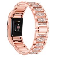 Nigaee for Fitbit Charge 2 Bands Small Large, Stainless Steel Fitbit Bands Charge 2 Fitbit Charge 2 Replacement Bands Fitbit Charge 2 Wristbands Fit bit Charge 2 Bands for Women Men Diamond Rose Gold