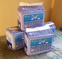 48 Diapers - DC Idyl (2017) - Medium/Large - Light Blue Theme! Plastic-Backed Adult Baby (Large)