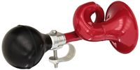 Coolrunner Bugle Horn, Retro Clown Horn, Kids Bike Horn, Classic Vintage Metal Twist Loudspeaker Siren Hooter Snail Air Horn for Vehicles Bicycles Golf Cart (Red)