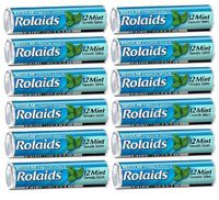 Rolaids Mint Flavor Heartburn Acid Indigestion Fast Acting Rapid Relief - 12 Rolls of 12 Antacid Chewable Tablets (144 Tablets Total)