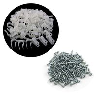 Heyous 100pcs 3/5 inch (16mm) R-Type Cable Clamp Nylon Wire Hose Tube Fastener Fixed Cable Tie Mount Organizer Holder R Type Cable Clip with Mounting Screw White