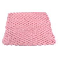 D&J Handcraft Newborn Photography Props Knit Blanket Baby Photo Basket Props Stuffer Filler Mat, Acrylic Soft 17.7x15.7inch Pink
