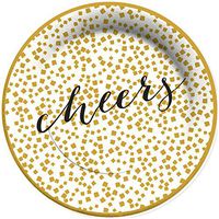 X&O Paper Goods 8 Count Decorative Paper Dinner Plates, Easy Clean Up, Measures 10.5" - Holiday Cheer