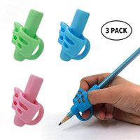 Pencil Grips（New), KOABBIT Children Pen Writing Aid Grip Set Posture Correction Tool for Kids Preschoolers Children,Hollow Ventilation Colorful (3 Pack)