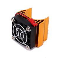RCAWD Heat Sink Heatsink Motor N10100 540/545/550 Size with Super Fan Cooling Head Vent Top 6v JST Alloy Aluminum for 1/10 RC Hobby Model Car/Boat HSP HPI Wltoys Himoto Tamiya 1Pcs(Gold)