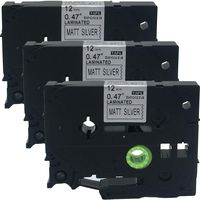 NEOUZA 3PK Compatible for Brother P-Touch Laminated TZe TZ Label Tape Cartridge 12mm x 8m (TZe-M931 Black on Matte Silver)