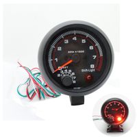 discoGoods 12V 3.75'' Universal Car Gauge Tacho Tachometer Counter Gauge Tachometer Red LED RPM Shift Light 4/6/8 CYL