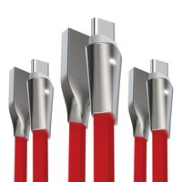 Alyee USB Type C Cable, 3 Pack 6FT Type C Cable Fast Charging with LED Light USB C Cable Cord Compatible with Samsung Galaxy Note 8, S8, S8 Plus, S9, S9 Plus, LG G6 G5 V30 V20, Google Pixel, Red