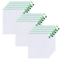 Ecowaare 15 Pack Reusable Produce Bags, See Through Zero Waste Mesh Bags for Grocery Shopping Fruit Vegetable and Toys Storage, Eco Friendly and BPA Free - Medium Size 12"x14"