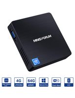 【New Version】 Mini PC Intel Celeron N3350(up to 2.4GHz) Windows 10 Pro(64-bit) Fanless PC Mini, 4GB LPDDR4/ 64GB eMMC, 2.4G/5G Dual WiFi, 4K HD, HDMI/VGA Ports, Gigabit Ethernet, BT 4.2, 3X USB3.0