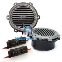 JL Audio M100-CT-CG-TB 1" Titanium Black Silk Dome Marine Tweeters with Classic Grills