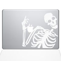 The Decal Guru 2079-MAC-15X-W Skeleton Waves Hi Decal Vinyl Sticker, White, 15\" MacBook Pro (2016 & Newer)
