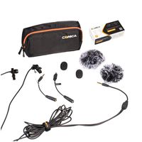 Comica CVM-D02 Dual-head Lavalier Microphone for DSLR/Action Camera Smartphone (4.5m, Black)