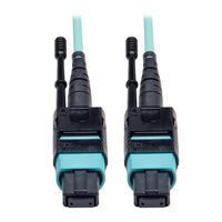 Tripp Lite MTP / MPO Patch Cable 12 Fiber,40GbE, 40GBASE-SR4,OM3 Plenum-rated - Aqua, 2M (6-ft.)(N844-02M-12-P)
