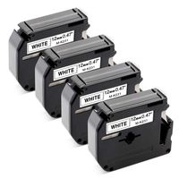 Replace MK231 M231 M-K231 M-231 12mm Label Tape, Compatible with Brother P Touch PT-M95 PT-90 PT-70BM PT-65 PT-85 Label Maker, Black on White, 1/2 Inch x 26.2 Feet, 4-Pack