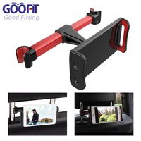 GOOFIT Car Headrest Mount,Tablets Car Holder Back Seat Bracket for iPad Mini Air Pro,Phones, Samsung Galaxy,Amazon Kindle Fire HD, 4'' to 10'' Devices (black red)