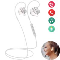 Bluetooth Headset Headphone Wireless Sports Noise Cancelling Stereo Earbuds Foldable Earhook Compatible with iOS iPhone Android Samsung Huawei LG Google Smart Phones