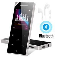RUIZU D05 Mp3 Player with Bluetooth, Music Player with FM Radio, Built-in Speaker, Heavy Metal Touch Button, 80hrs Playback, 128GB Expandable