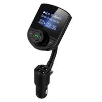 Wireless in-Car Bluetooth FM Transmitter Radio Adapter Car Kit W 1.44 Inch Display Supports TF/SD Card and USB Car Charger for All Smartphones Audio Players