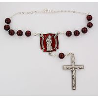 McVan St. Florian Red Enameled Firefighter's Auto Rosary