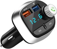 Bluetooth 5.0 FM Transmitter for Car, ACLIN QC3.0 Wireless Bluetooth FM Radio Adapter and Receiver, Hands-Free Calling, Car Charger with 2 USB Ports, Music Player Support TF Card, USB Flash (Black)