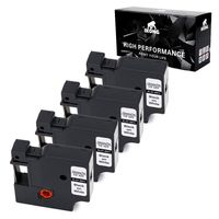 4-Pack IKONG D1 45013 Compatible for DYMO D1 45013,Black Print on White Tape, 1/2 Inch W x 23' L(12mm x 7m) Work with DYMO LabelManager 160,DYMO LabelManager 280, 210D, PNP,420P,360D,220P