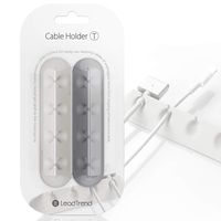 Cable Clips Cord Management Organizer - Unique Wire Cord Holder for Power Cords and Charging Accessory Cables, PC, Office and Home Desktop Management (Grey/Silver)