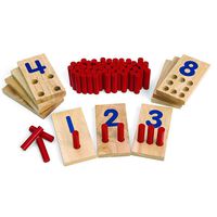 Excellerations 2.5 X 5 inches, Peg Number Boards Wooden, Counting Teaching Toy, Educational Toy, Preschool, Kids Toys
