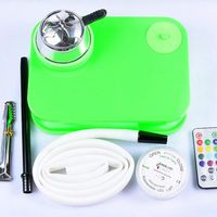 DM-HC Hookah Set with Hoses, Silicone Hookah Bowl Silk Hookah Tongs Magical LED Light Glass Tobacco 1 Hose Bowl Set 002,B