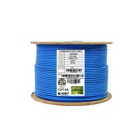 Infinity Cable CAT6A 10G CMR Riser 650MHz, 1000 Feet, 23AWG, UTP Unshielded, Solid 100% Bare Copper, UL Certified, Bulk Cable, Blue