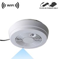 WF-402S Sony 1080p IMX323 Chip Super Low Light Spy Camera with WiFi Digital IP Signal, Recording & Remote Internet Access, Camera Hidden in a Fake Smoke Detector (12VDC, Straight-Down View)