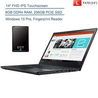 2020 Lenovo ThinkPad T470 14" FHD Touchscreen Business Laptop Computer, Intel Core i5-6300U Up to 3.0GHz, 8GB DDR4 RAM, 256GB PCIE SSD, AC WiFi, Windows 10 Pro + EST 320GB External Hard Drive Bundle
